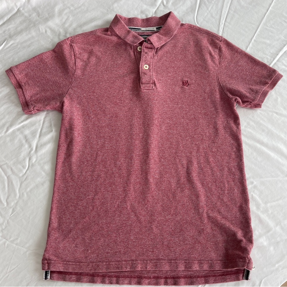 Fat Face United Kingdom Men's Organic Cotton Polo Shirt Red Medium